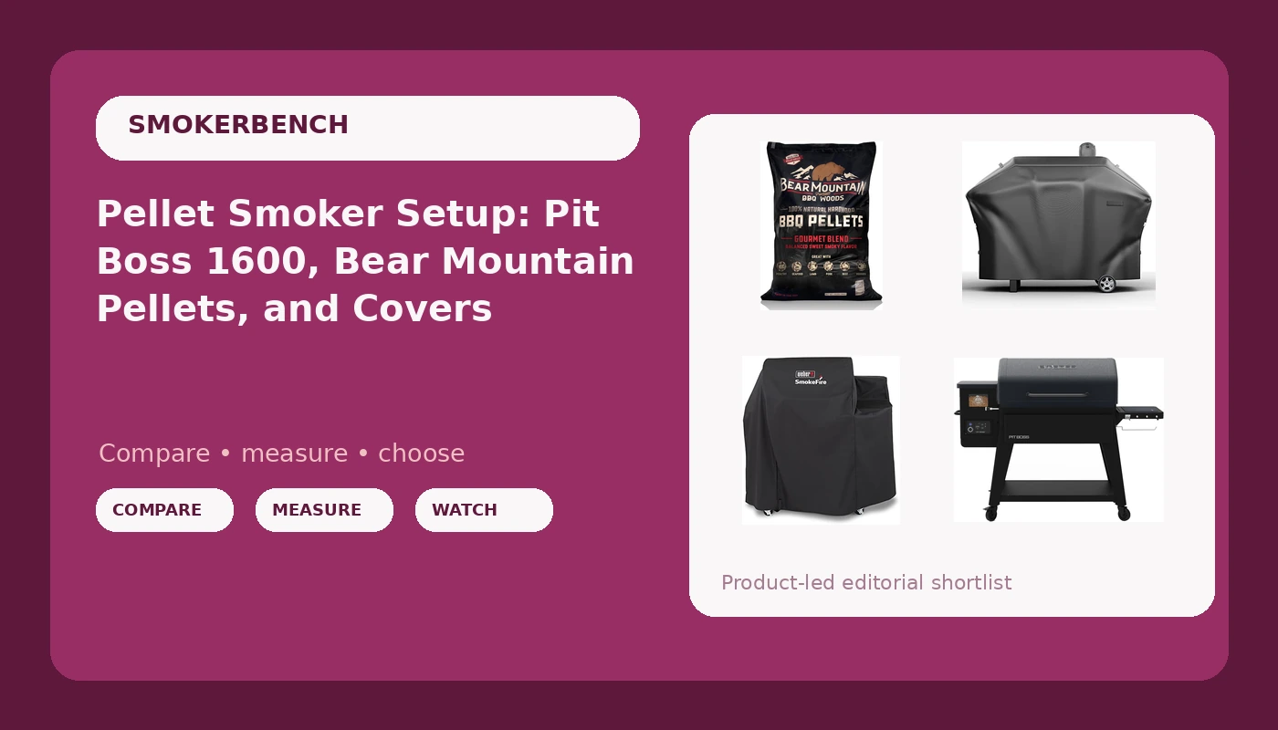 Pellet Smoker Setup: Pit Boss 1600, Bear Mountain Pellets, and Covers