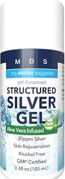 Colloidal Silver Gel, Burn and Wound Care with Aloe Vera - 30ppm pH Balanced Formula Helps Soothe Burns, Sores & Eczema - Structured Silver - Made in USA (3.38 oz) : Health & Household