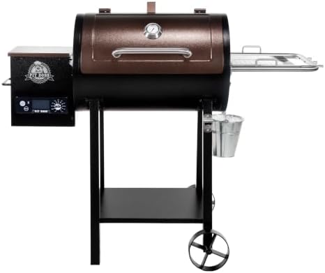 Pit Boss 440 Mahogany Series Wood Pellet Grill & Smoker with Flame Broiler and LED Digital Controller, 518-Sq. In. Cooking Space, 180 F to 500 F Temperature Range, 5 lb. Pellet Hopper, Brown