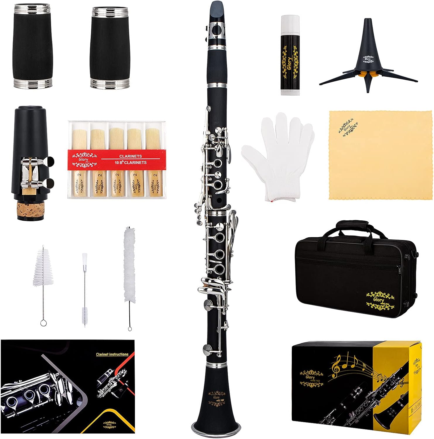 Glory GLY-PBK Professional Ebonite Bb Clarinet