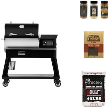 recteq Patio Legend 600 Pellet Smoker, Pellet Grill with Wifi & App Connectivity, Outdoor Smokers Grills, Wood Pellet Grills, Temp Range 180° to 700+°, Smoker Grill + Grilling Basics