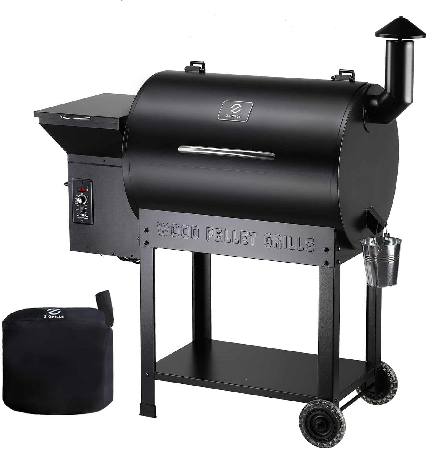 Z GRILLS ZPG-7002B Pellet Smoker Grill with PID Control, Rain Cover, 700 sq. in Cooking Area for Outdoor BBQ, Black