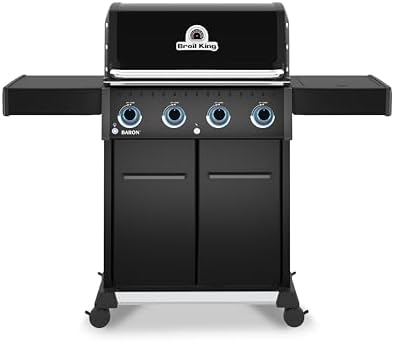 Broil King 674114 Baron 420 Pro Shadow 4-Burner Pellet Ready Propane Gas Grill in Black