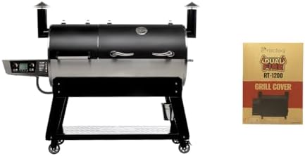 recteq DualFire 1200 Wood Pellet Smoker Grill, Wi-Fi Electric Pellet Grills, Dual Chambers for Hot and Fast + Low and Slow Cooking | DualFire 1200 + Grill Cover Bundle : Patio, Lawn &